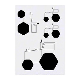 4 x 'Tractor Toy' Temporary Tattoos - Water Resistant, Skin-Safe, Non-Toxic Transfers, Mixed Sizes (TO00082230)
