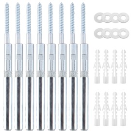 SHUESS 8 Shelf Brackets Invisible Wall Shelf Bracket 12 x 120 mm - Floating Metal Shelf Bracket - Hidden Shelf Bracket Wall for DIY Wall Shelf Wood - Shelf Support Heavy Duty 20 kg