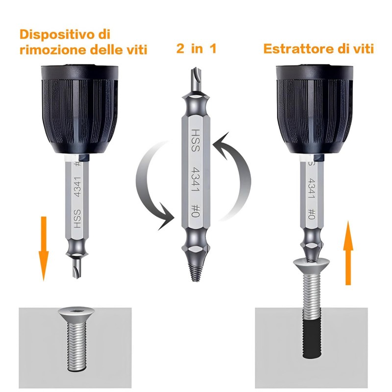 CeyMlem Damaged Screw Extractor, Split Screw Extractor, Set of Tools