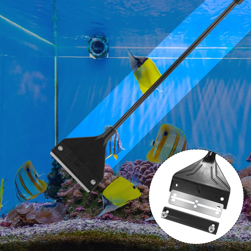 PEUTIER Algae Scraper for Glass Aquariums, 24.4 inch Extendable Handle