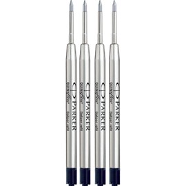 Parker QUINKflow Ballpoint Pen Refills - Medium Point - Black Ink - Pack of 4