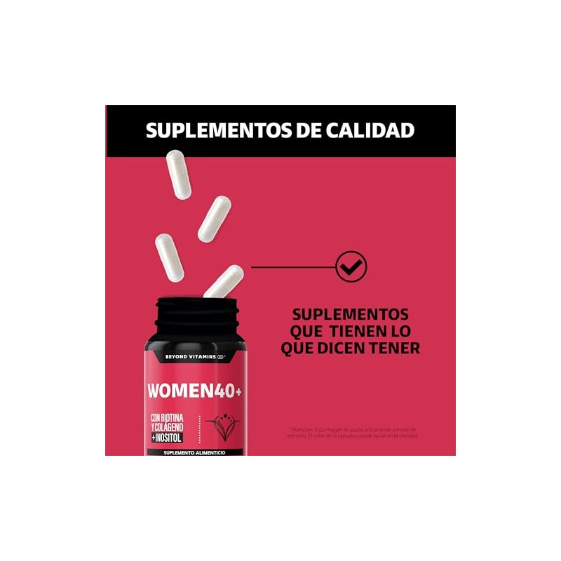 Beyond Vitamins Women Biotina Inositol Colágeno Isoflavonas Soya Probióticos Activos