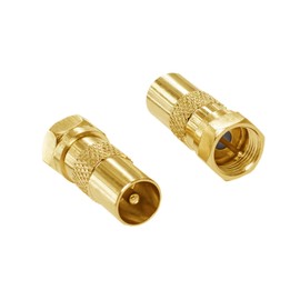hb-digital 1x SAT Window Feed-Through Flat Flexible Nickel-Plated Contacts White HQ Doors Window + Adapter Set: F Plug to IEC Antenna Plug (Male) & IEC Antenna Socket (Female) - Gold-Plated