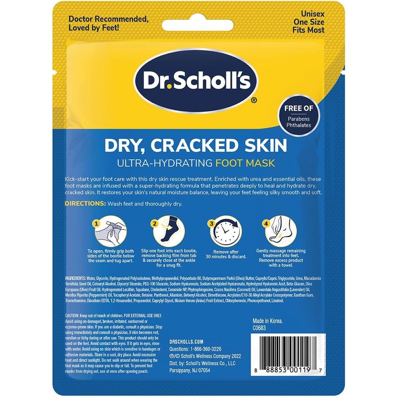 Dr. Scholl's Mascarilla para pies ultra hidratante 44 ml
