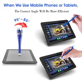 TIESOME 7Pcs Ballpoint Pens with Stylus Tips, Retractable Touch Screens Medium Point Ball Point Pen Black Ink Writing Pen 2 in 1 for Daily Work School Writing Stationery Office Supplies