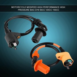 Motorcycle Ignition Coil, Yosoo Ignition Coil for GY6 50CC 125CC 150CC Engine Motorcycle Dirt Bike Scooter Moped (Black) for Ignition Coil with Spark Plug Ignition Coil Roller Ignition Coil Roller 50