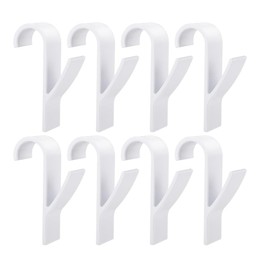 Pack of 8 Hooks for Round Radiators, Towel Rail Radiators, Bathrobe Hooks, White Towel Hooks, Towel Rail, Heating Bathroom Radiator for All Standard Radiators