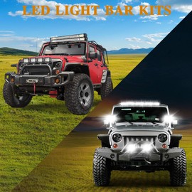 LED Light Bar Kit 32 Inch 300W Double Row Light Bars with 4 Inch 60W LED Cube Pods Off Road Driving Tractor Work Lights for Trucks Utv ATV RV SUV Pickup Boat