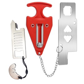 Portable Door Lock for Travel Door Lock Hotel Room Security Devices Apartment Jammer Additional Safety for Traveling Home College Upgrade (Red Partner)