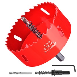 3-1/2” (89mm) HSS Bi-Metal Hole Cutter with Pilot Drill Bit, Hole Saw for Wood, Plastic, Drywall, Metal Sheet.