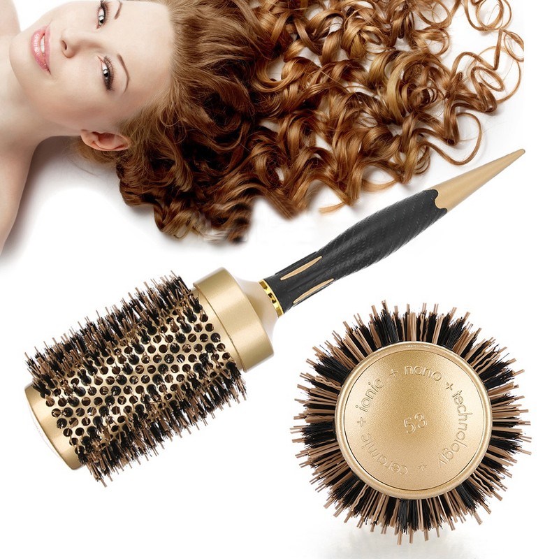Professional Anti static Round Hair Comb Salon Styling Brush Twill
