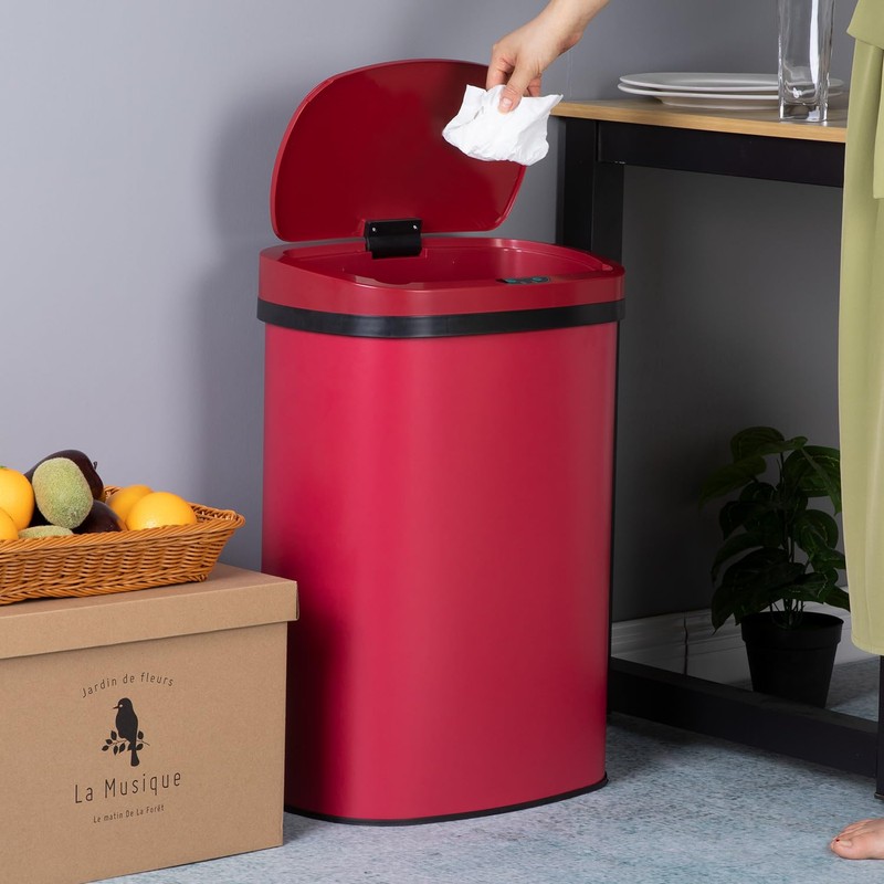 Furniture of America Verbena 13 Gallon Metal Household Trash Can