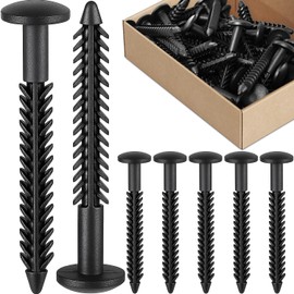 38 Pack Vinyl Shutter Fasteners for Windows Outside, Plastic Shutter Screws Exterior Window Shutter Pin Pegs for Fixing and Installing (Black)