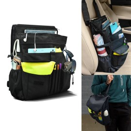 Unbranded Universal 14 Pocket Car Front Seat Organizer Laptop Files Cup Holder Storage Bag