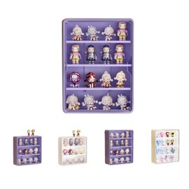 Blind Box Wall-Mounted Display Cabinet Multifunctional Magnetic Attraction Storage Box Large Capacity White Plastic Integrated Type Display Box Save Space (Purple Big Size)