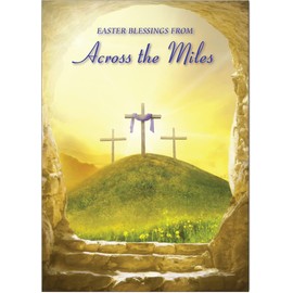 Across The Miles Religious Easter Card - Christian Easter Card - A5 Size with Envelope