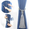 VEGCOO Curtain Tiebacks, 2 Pack Handmade Woven Rope Tassel Tie
