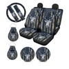 Suobstales American Flag Deer Car Seat Covers Front Back Split