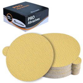SPEEDWOX 50PCS 6" Gold Psa Sanding Discs 80 Grit Sandpaper 6 Inch Self Adhesive Stickyback Sandpaper Discs Self Adhesive Sticky-Back Sandpaper For DA Sander Sand Automotive Car Paint Woodworking Metal
