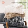 EVERGRACE Faux Rabbit Fur Throw Blanket, Luxurious Soft Bubble Fluffy