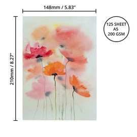 Belle Vous White A5 Watercolour Paper (125 Sheets) 200 GSM Cold Press Water Colour Painting Sheets - Suitable for Beginners to Expert Painters
