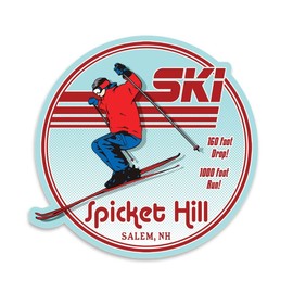 RetroPlanet Vinyl Sticker: Ski Spicket Hill, Massachusetts, Vintage New England Souvenir