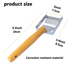 BLLNDX Stainless Steel Beekeeping Honey Scraper Honey Wooden Handle Scraper with 17 Steel Needles Adjustable Fine Hive Scraper Tool Balanced Honey Cutting Fork for Beekeepers Scraper Farms