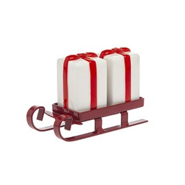 Godinger Silver Art Sleigh Salt And Pepper Shaker, Red & White