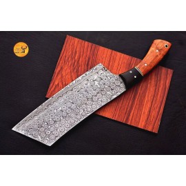 Handmade CUSTOM HANDMADE FORGED DAMASCUS STEEL CLEAVER MEAT CHOPPER BUTCHER KNIFE 2727