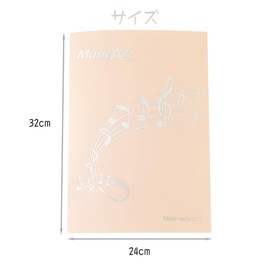 SAMCOS 6 Sheet Music Files A4 Size 4 Sided Music Holder Music File Cover Writable Non-Reflective Piano Guitar Old Violin Wind Music Folk Music (Pink)