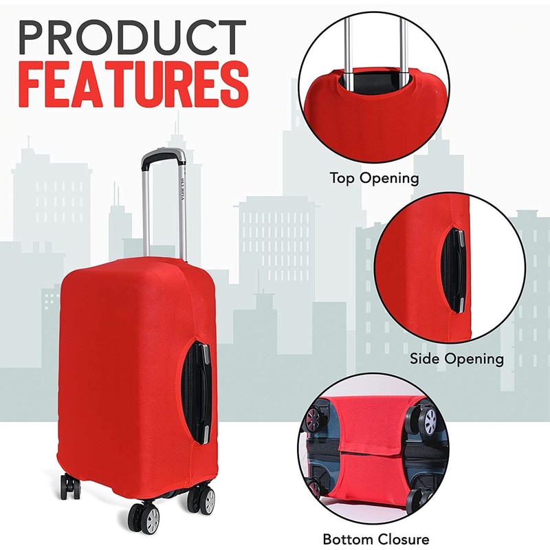 STROMGUARD Suitcase Cover, TSA Approved, Durable, Washable, Universal Size, Red