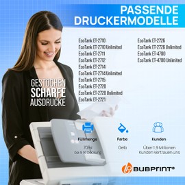 Bubprint Ink Compatible 104 Ink Compatible to Replace Epson Ecotank ET-4700 ET-2720 ET-2710 ET-2711 ET-2712 ET-2714 ET-2715 ET-2721 ET-2726 Yellow