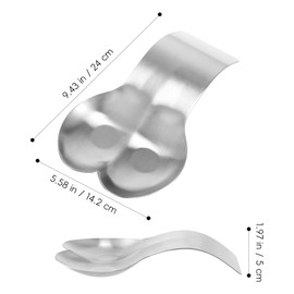 MAGICLULU Double Spoon Rest Stainless Steel Cutlery Tray Arc Design Spatula Holder for Kitchen Utensils Soup Spoon Rack to Keep Your Counter Clean