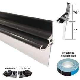 Gordon Glass® Oil Rubbed Bronze Framed Shower Door Replacement Drip Rail with Vinyl Sweep and Pre-Applied Mounting Tape - 35" Long