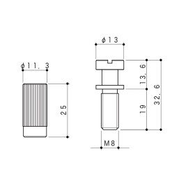GOTOH (2) Gotoh M8 METRIC Studs and Anchors for Stop Tailpiece - GOLD
