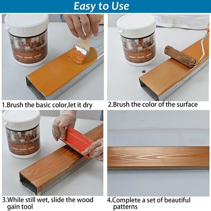 Wood Grain Tool, 9pcs Fake Wood Grain Roller Paint Brushes