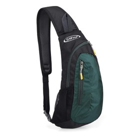 G4Free Sling Bag for Men Women, Small Crossbody Backpack Lightweight Chest Shoulder Bags for Travel, Outdoor and Sports (Dark Green)