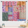 Patchwork Floral Curtains,Country Retro Boho Wildflowers Splicing Design Paisley Pattern