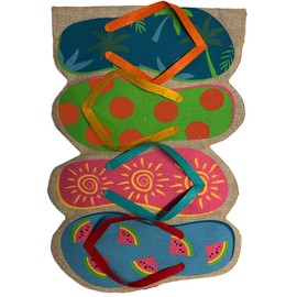 Flip Flops Summer Burlap Garden Flag Nautical 12.5" x 18" Briarwood Lane