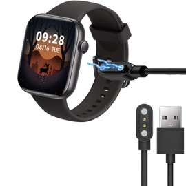 Blueshaweu Charging Cable Compatible with AcclaFit Smartwatch P5 1.85 Inch, Cable Charger Charging Station for AcclaFit P5 Smartwatch (Black + White)