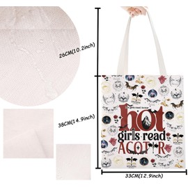 TSOTMO Night Court Gift Hot Girls Read Acotar Tote Bag for Book Lovers Fantasy Book Merch for Acotar Fans (Hot Acotar)