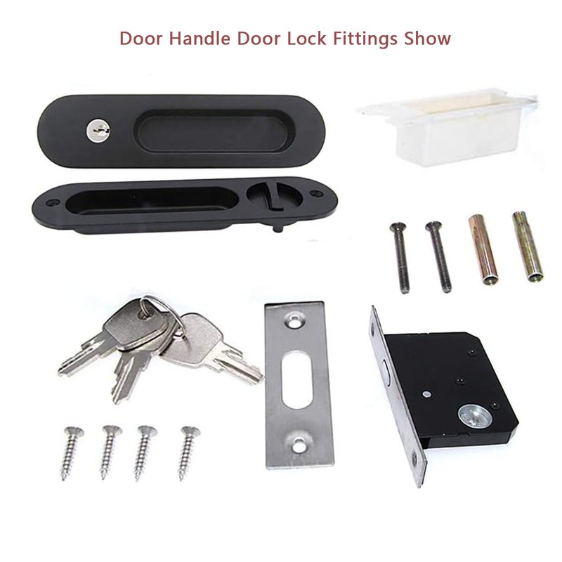 betensh Sliding Door Lock Sliding Door Handle with Key Door