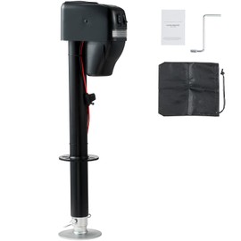 Happybuy Electric Trailer Lift, 4000 lbs Capacity, Adjustable 9.84"-33.85" Height, with Protective Cover, for RVs, Horse Carriers, Utility Transport & Boat Trailers