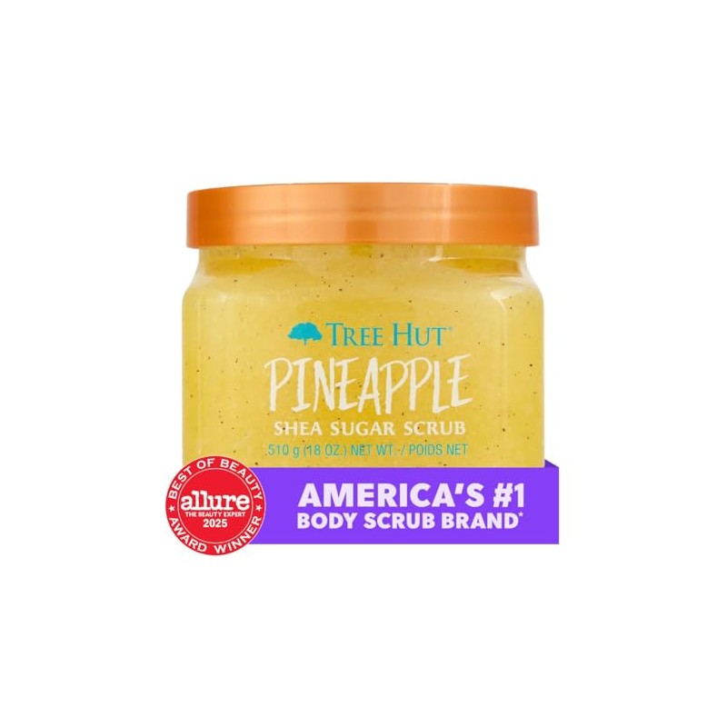 TREE HUT, Pineapple Shea Sugar Scrub, Exfoliante Corporal de Piña,