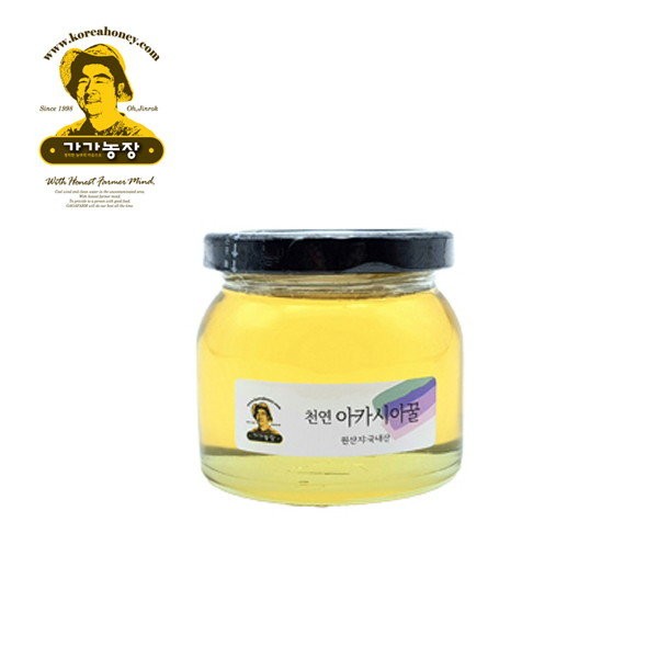 [Gaga Farm] Glass bottle natural acacia honey 180g / [가가농장] 유리병 천연 아카시아꿀 180g