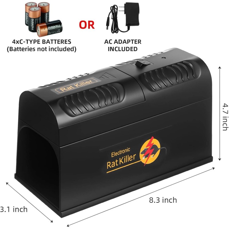 Jahy2Tech Reusable Electric Mouse Trap Zapper for Indoor and Outdoor