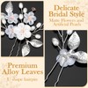 MELLIEX 5 Stück Hochzeit Haarnadeln, Blumen Perlen Braut Haarschmuck Silber