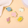 YINSMALLQI 5 Pieces Enamel Flower Brooch Pins Set,Cute Alloy Brooch