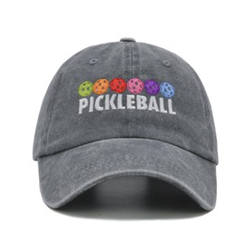 Wodeal Pickleball Hat for Women Men, Adjustable Embroidered Washed Pickleball Baseball Cap for Pickleball Lovers Grey