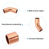 PATIKIL 3/8" ID 0.8mm Thick Copper Solder Fitting Copper Fittings